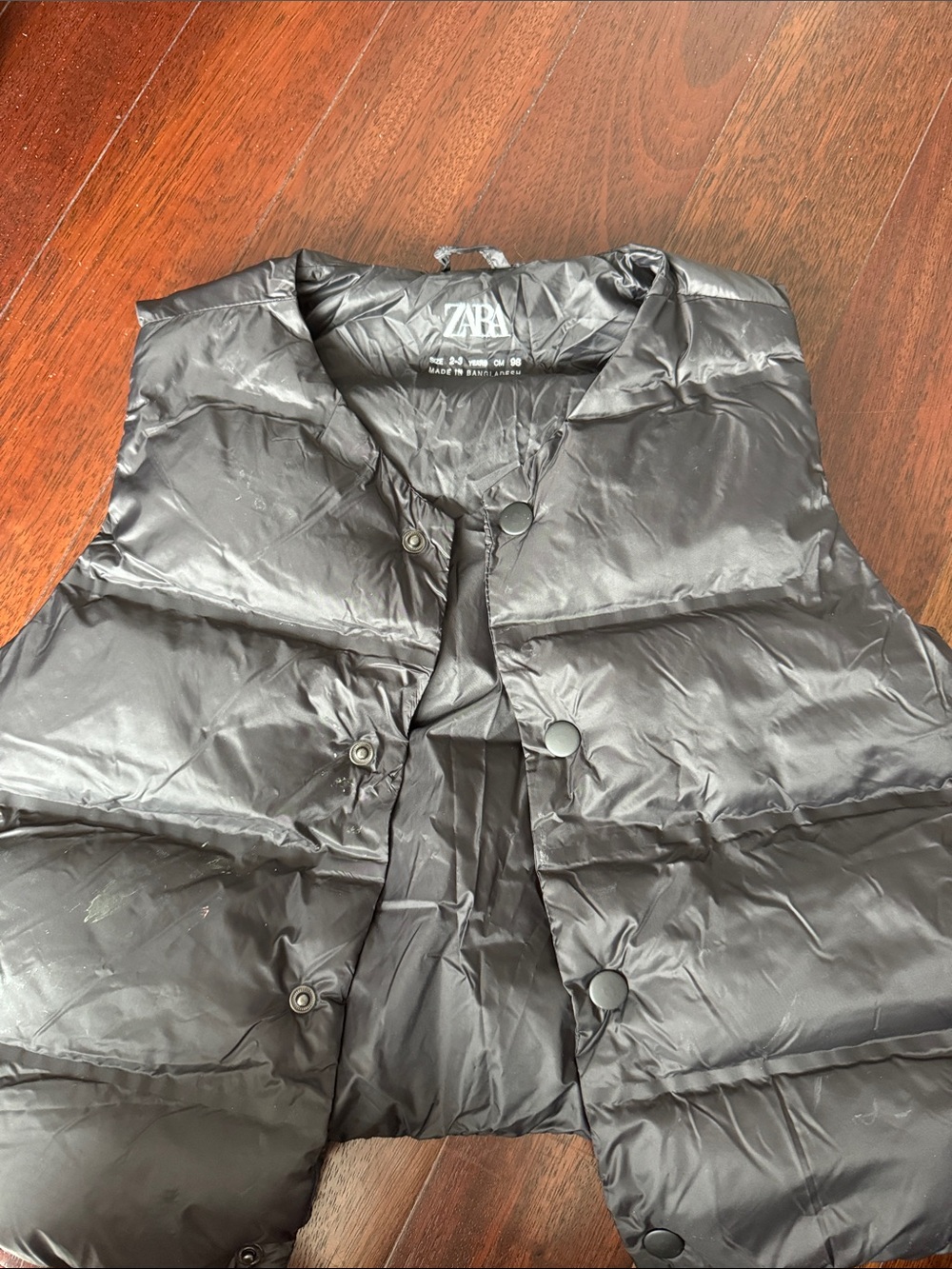 ZARA Black Quilted Puffer Vest